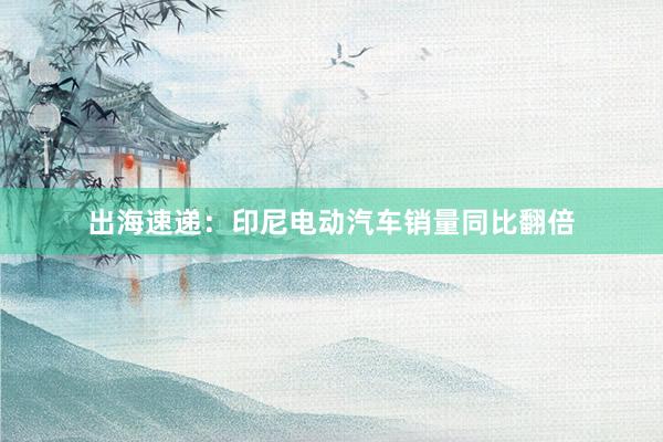 出海速递：印尼电动汽车销量同比翻倍