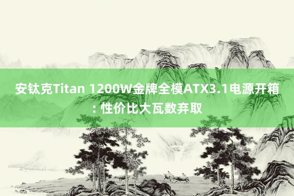 安钛克Titan 1200W金牌全模ATX3.1电源开箱: 性价比大瓦数弃取