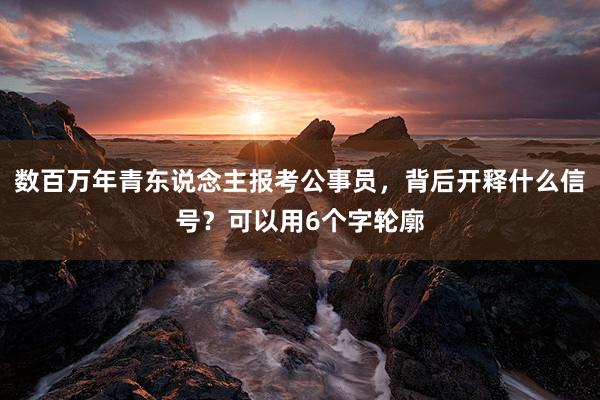 数百万年青东说念主报考公事员，背后开释什么信号？可以用6个字轮廓